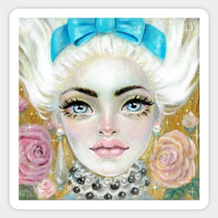 Marie Antoinette with Blue Bow Sticker